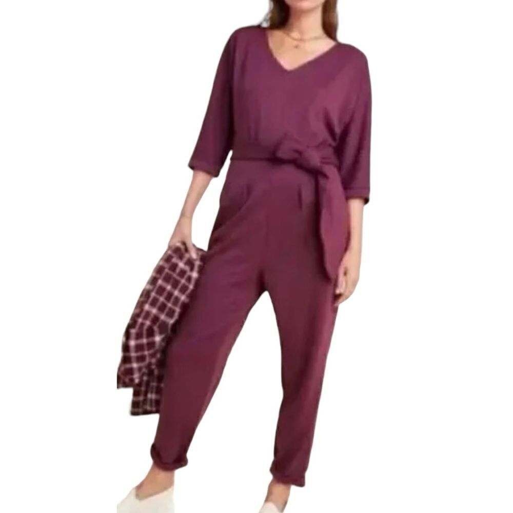 Anthropologie Sutton Pont Women's Maroon Jumpsuit sz XS